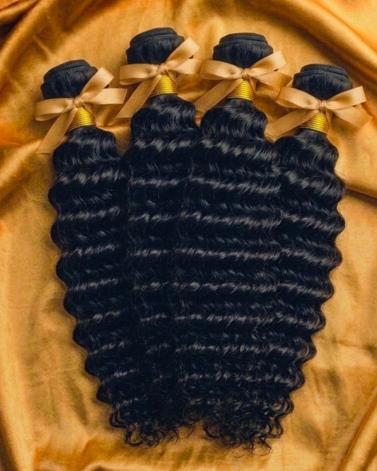 4 Deep Wave Virgin Hair Bundle Deal *** With 2X6 HD Closure